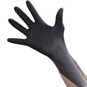 6 MIL Black Nitrile Gloves, Large 100/BX